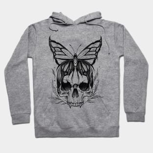 Skull and Butterfly (black version) Hoodie